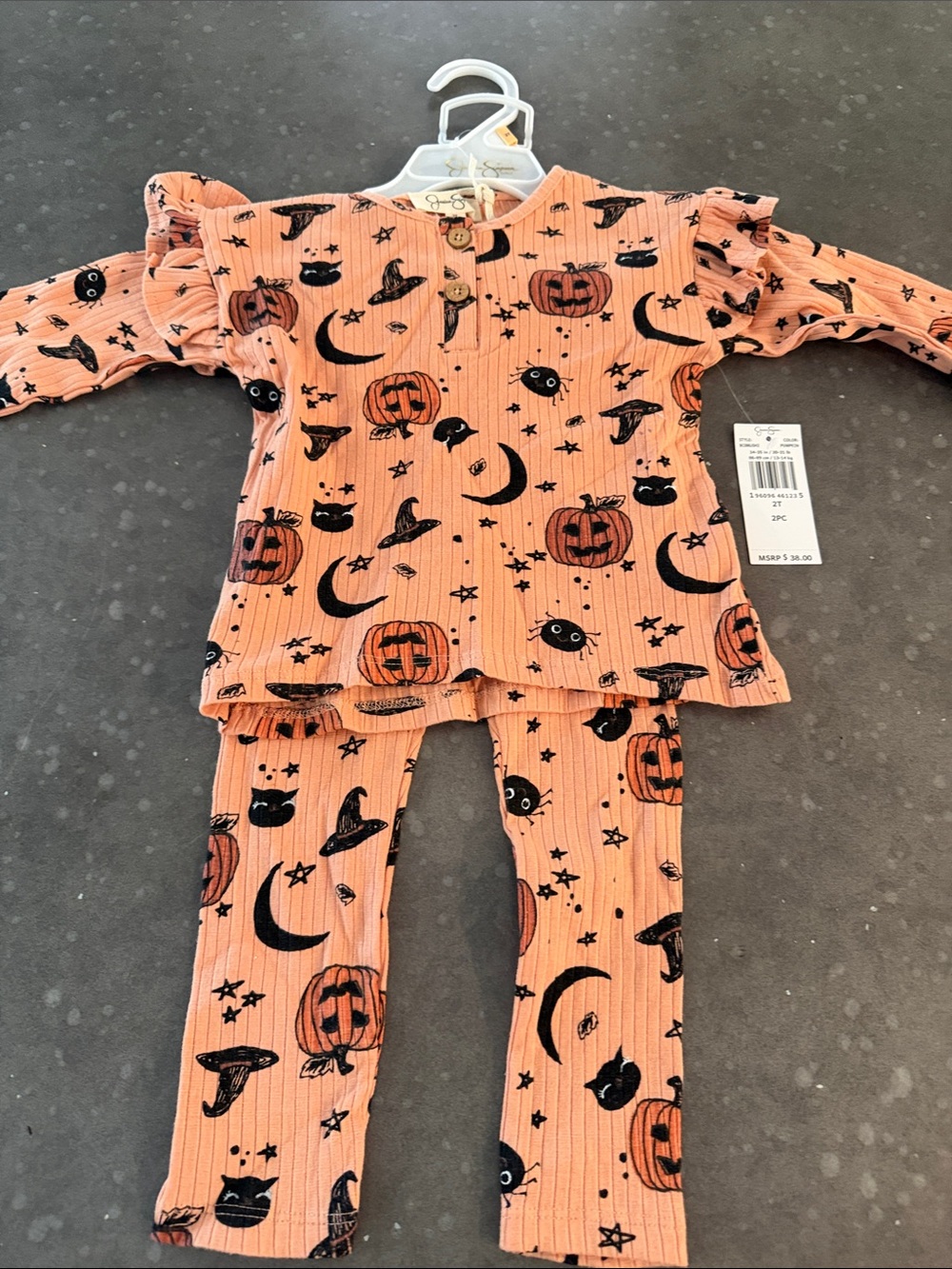 Jessica Simpson Orange and Black Halloween Pumpkin Matching Set